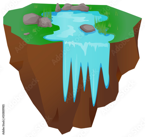 Floating island vector icon