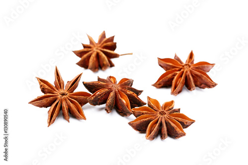 Aromatic star anise isolated on white background