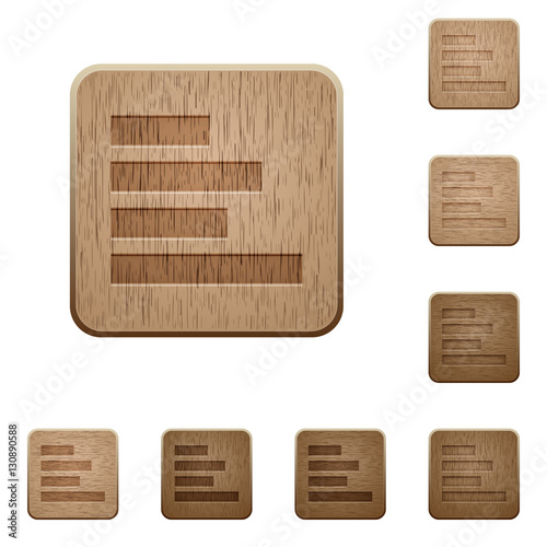 Text align left wooden buttons
