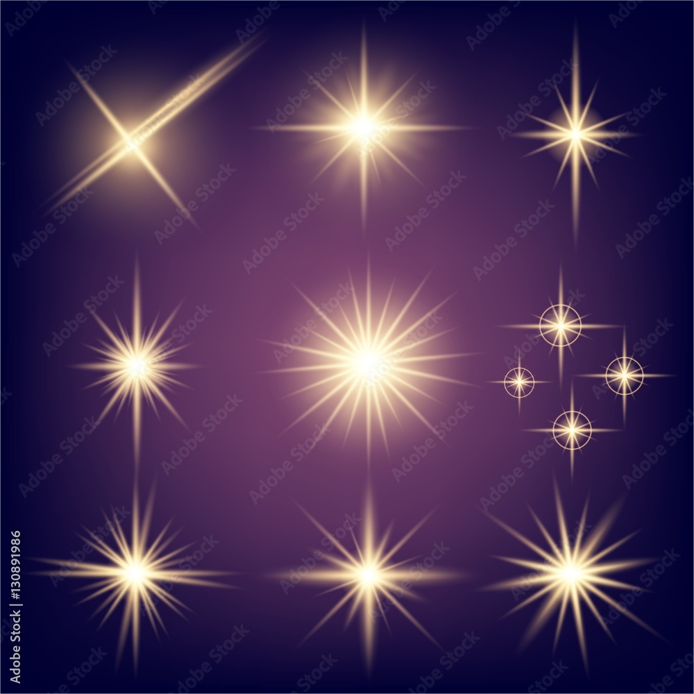 Creative concept Vector set of glow light effect stars bursts with sparkles isolated on black background. For illustration template art design, banner for Christmas celebrate, magic flash energy ray Creative concept Vector set of glow light effect stars bursts with sparkles isolated on black background. For illustration template art design, banner for Christmas celebrate, magic flash energy ray