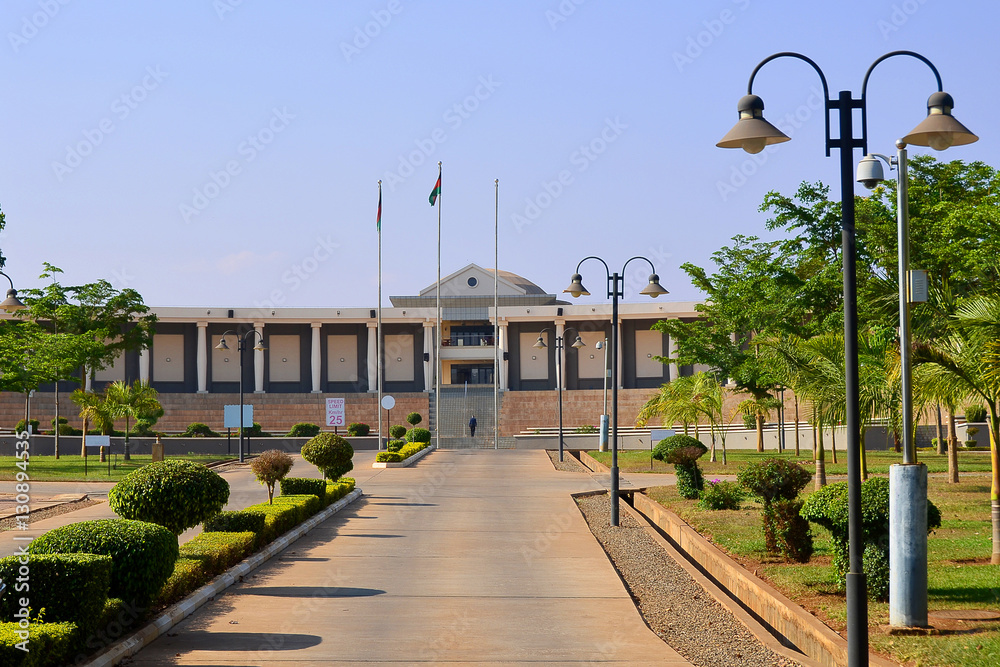 The Houses of Parliament in Lilongwe - the capital city Malawi.
 - obrazy, fototapety, plakaty 