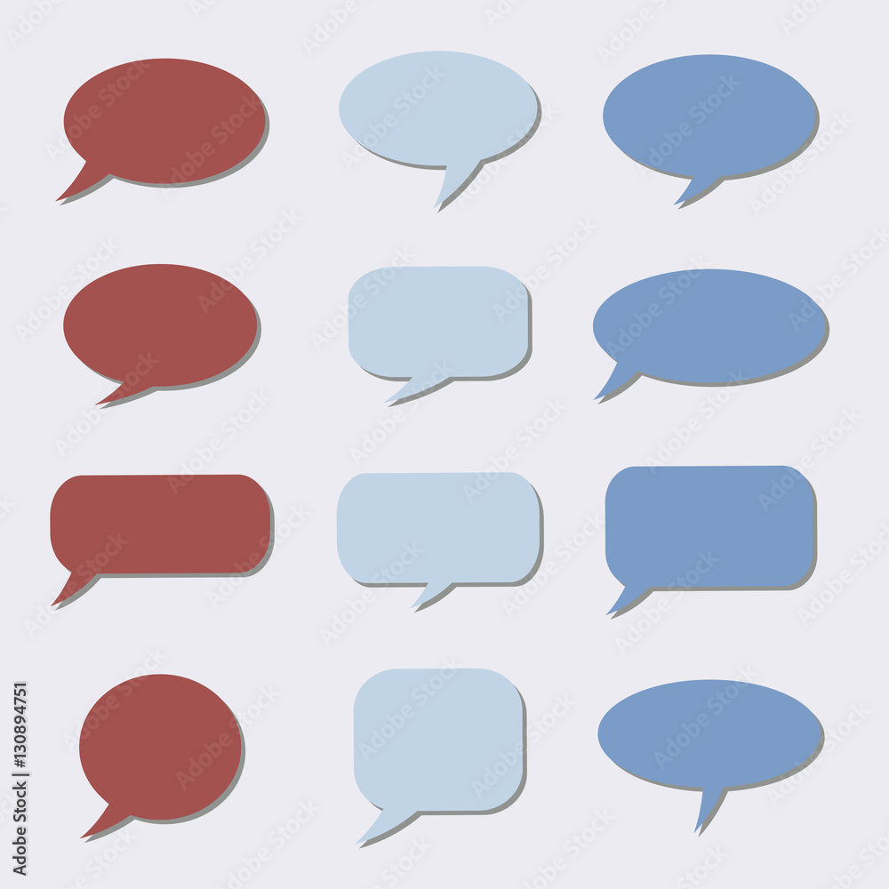 Thought frame. Speech bubble. Set of vector illustration icons. Thought frame. Speech bubble. Set of vector illustration icons.