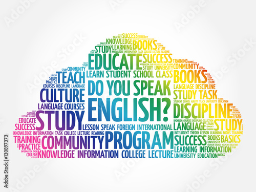 Do You Speak English? word cloud, education business concept