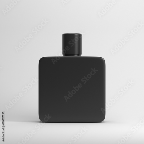 Quadro em tela Black blank fragrance bottle Mockup. 3d rendering