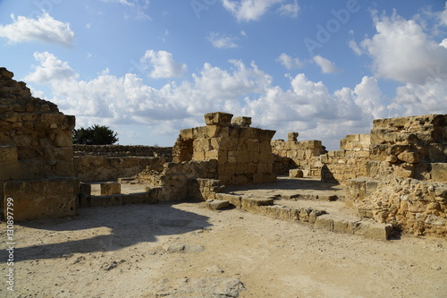 The ruins of a castle forty columns in Paphos