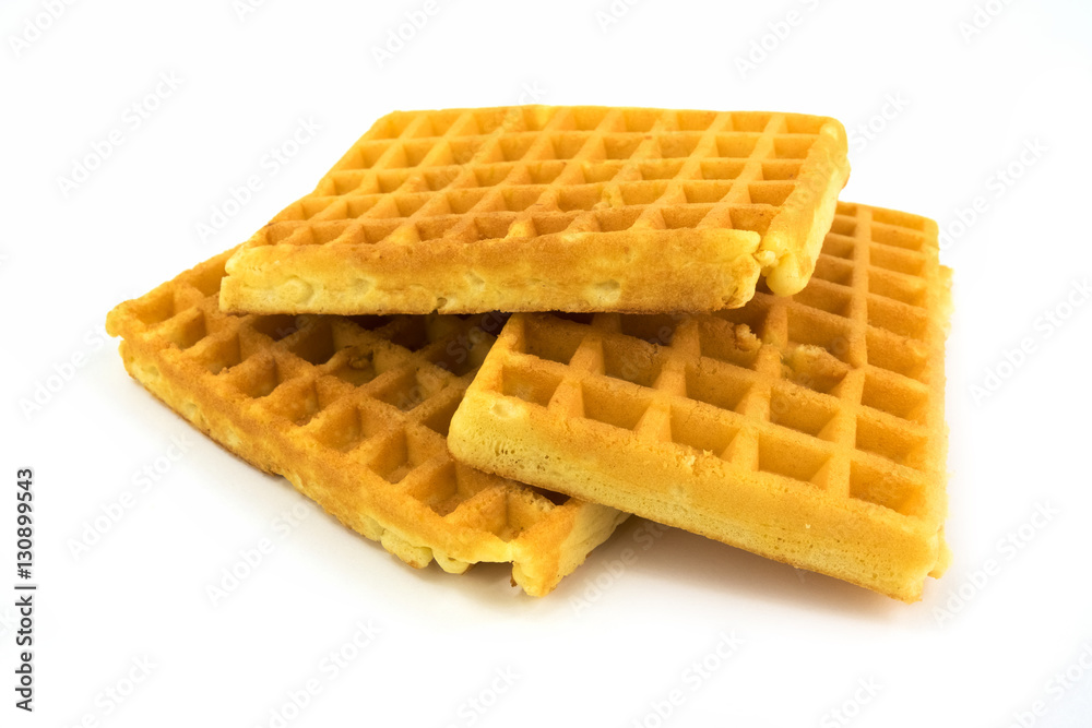 Waffel auf weissem Hintergrund Waffel auf weissem Hintergrund