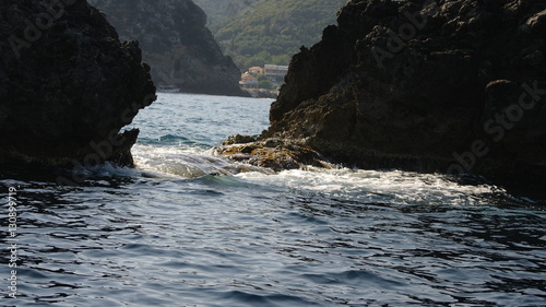 View trough two cliffs in the sea