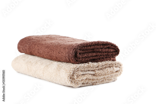 Rolled up towels isolated on a white background
