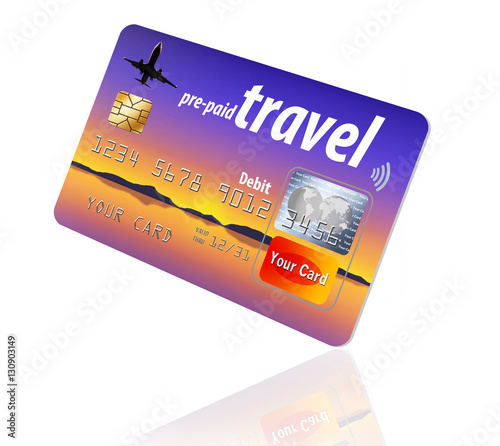 This is a mock pre-paid travel card that is becoming more popular with travelers. Extra security and features that make it easy to use help it's popularity.