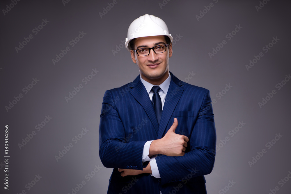 Young architect in industrial concept Young architect in industrial concept