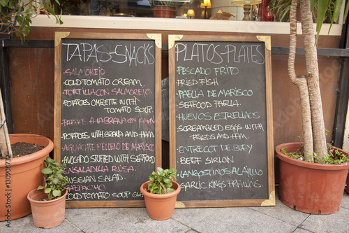 Food Menu in Spanish and English