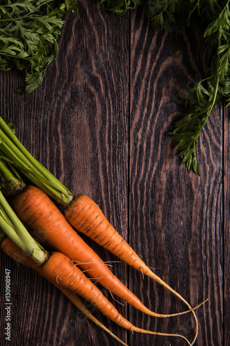 Freshly grown carrots