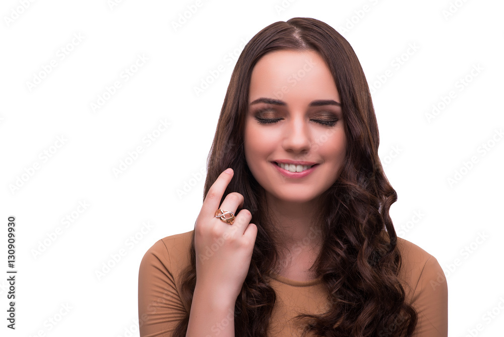 Fototapeta premium Young beautiful woman in beauty concept