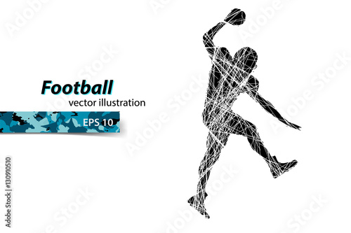 silhouette of a football player. Rugby. American footballer