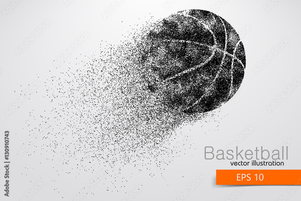 Obraz premium Silhouette of a basketball ball from particles.