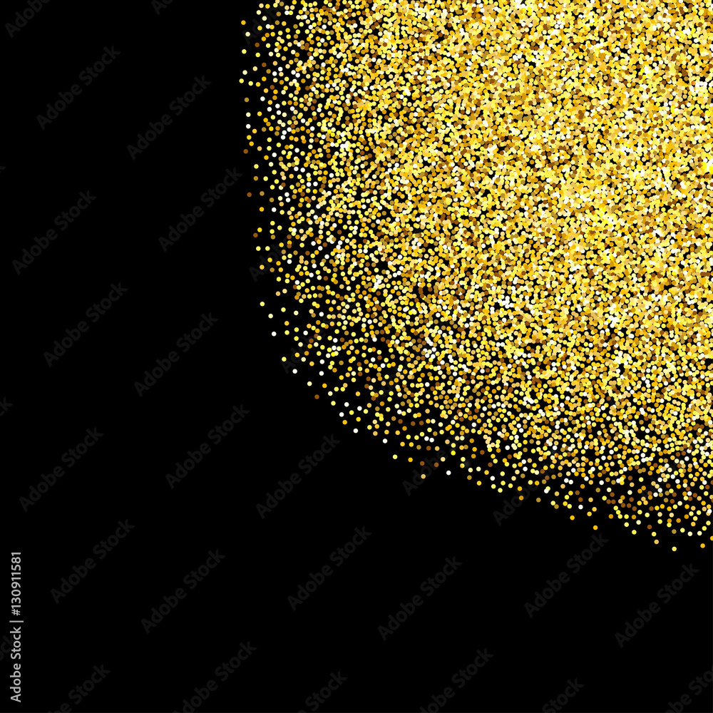Gold glitter textured corner