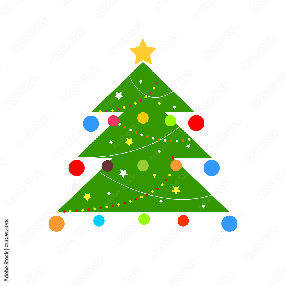 Vector flat icon christmas tree Vector flat icon christmas tree
