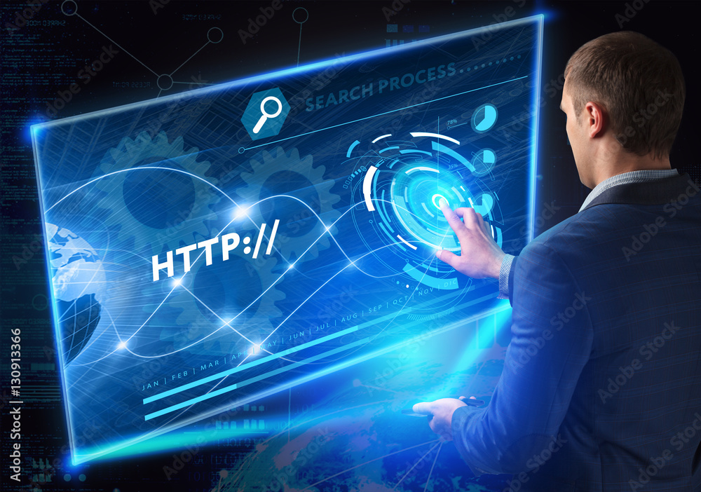 Business, Technology, Internet and network concept. Business man Business, Technology, Internet and network concept. Business man
