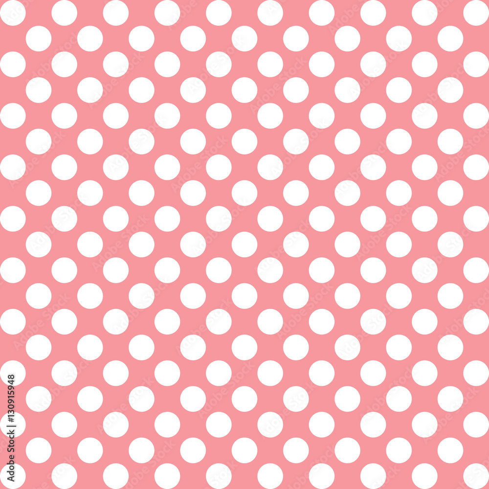 White polka dots on pink colored background illustration