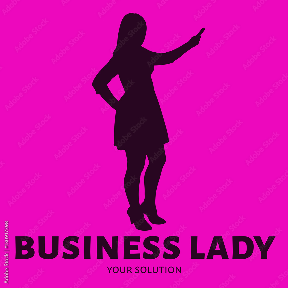 Business lady vector logo. Logo in the form of a business lady Business lady vector logo. Logo in the form of a business lady