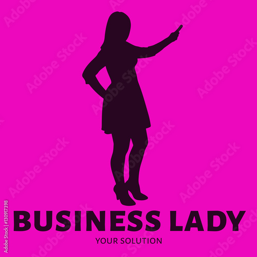 Business lady vector logo. Logo in the form of a business lady