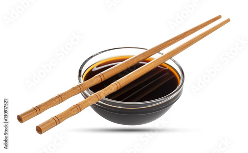 Soy sauce isolated on white background, with clipping path