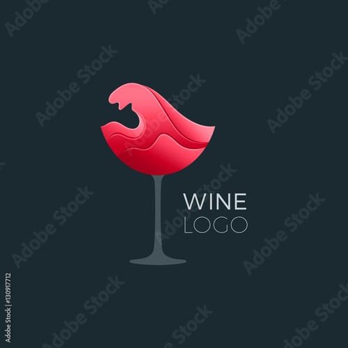 Red Wine Wave Shape in the Glass