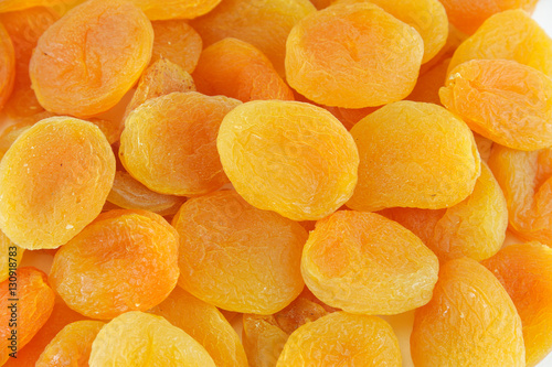 close up on dry apricot background