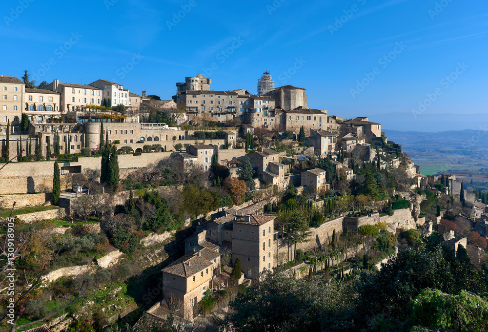 View to the Gordes, is a beautiful hilltop village in France