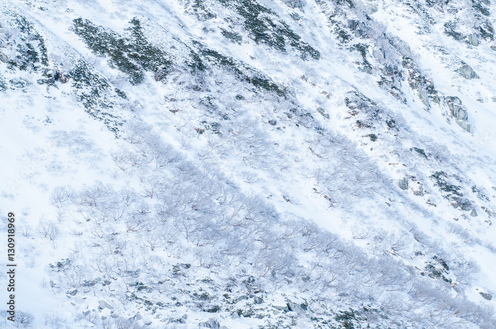 Snow on the mountain in winter season. Snow on the mountain in winter season.