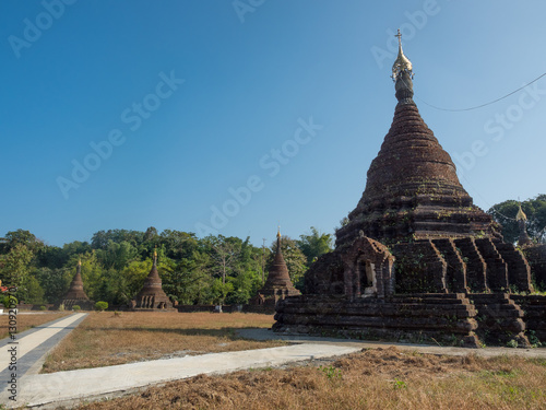 Sakya manaung pagoda the land mark of Mrauk-U, Myanmar, Burma photo