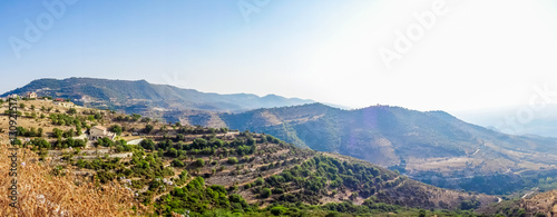 Panorama of a mountain valley in Cyprus