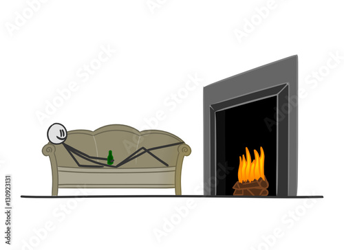 sm couch vor kaminofen I