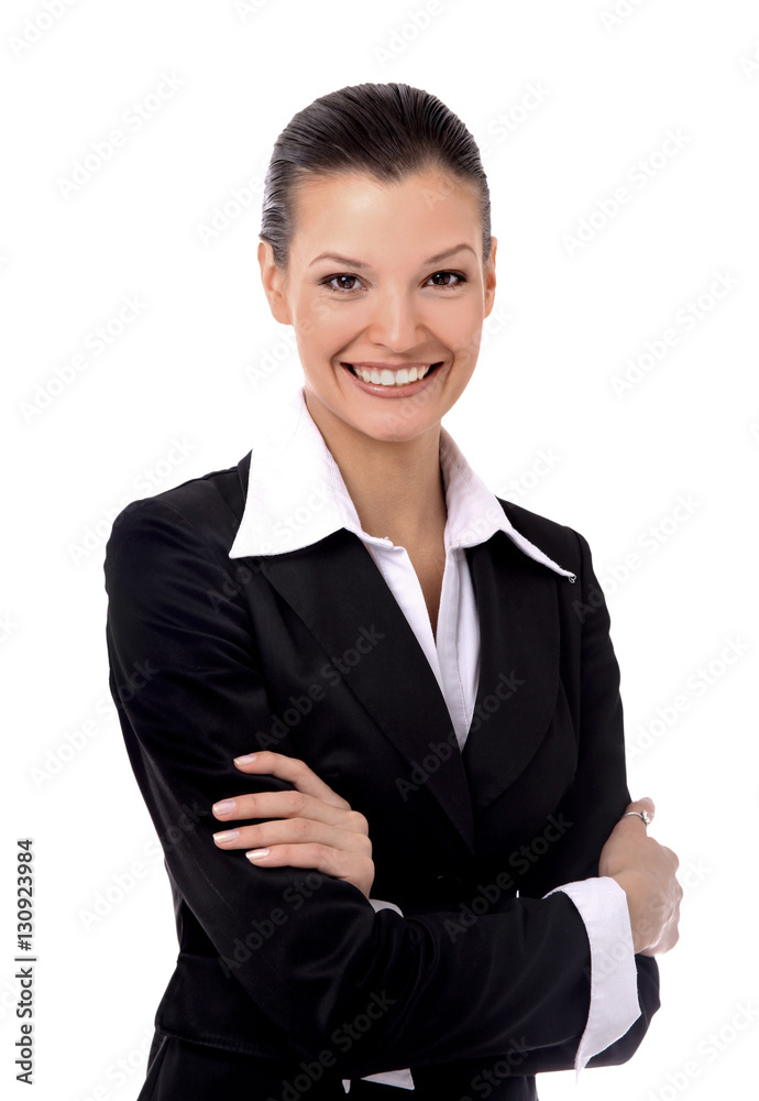 Modern business woman in the office with copy space Modern business woman in the office with copy space