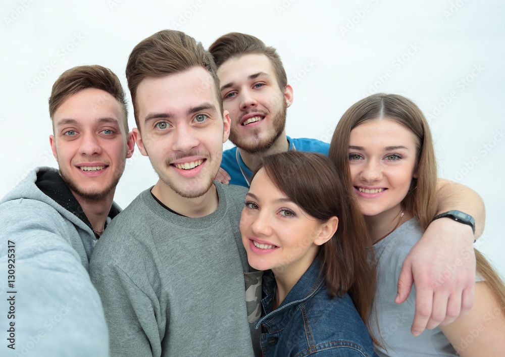 portrait of a group of friends. the young people stand side by s portrait of a group of friends. the young people stand side by s
