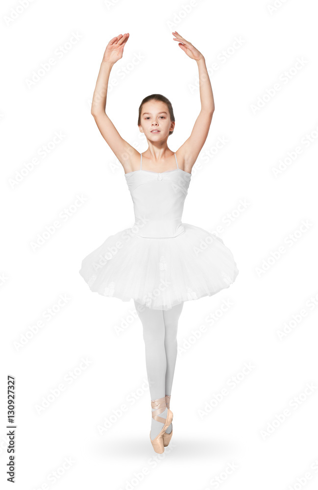 Beautiful ballet dancer on white background Beautiful ballet dancer on white background
