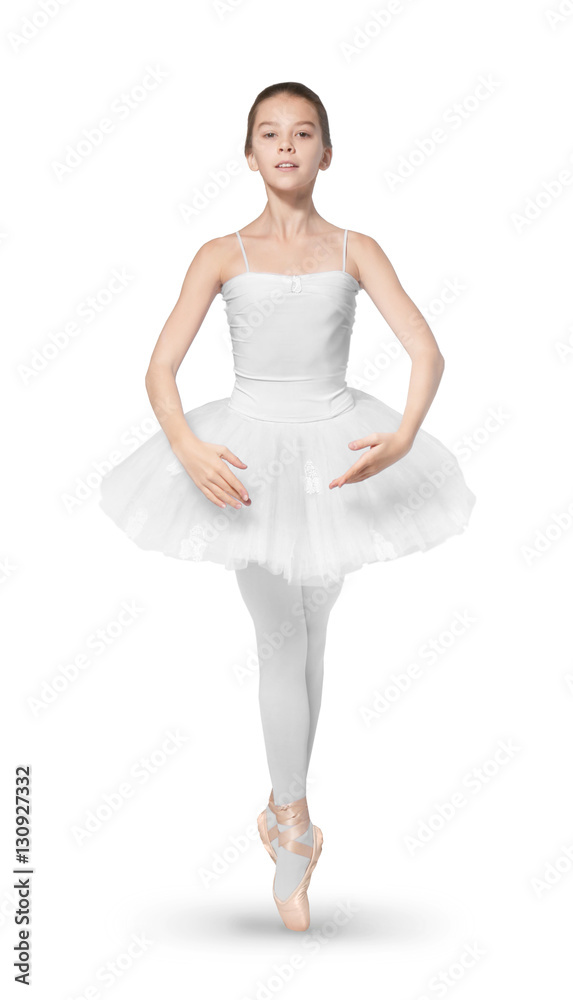 Beautiful ballet dancer on white background Beautiful ballet dancer on white background