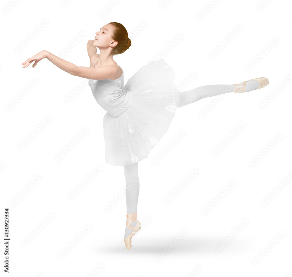 Beautiful ballet dancer on white background Beautiful ballet dancer on white background