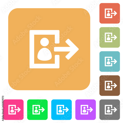 User logout rounded square flat icons