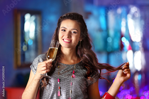 Beautiful girl in nightclub