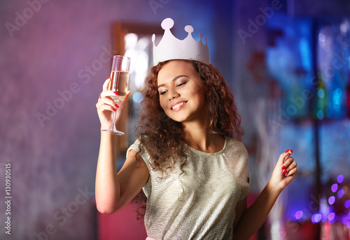 Beautiful girl in nightclub
