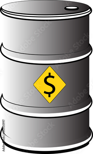 Barrel of oil with a dollar sign