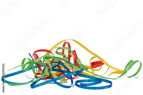 Multicolored streamer  isolated on white background