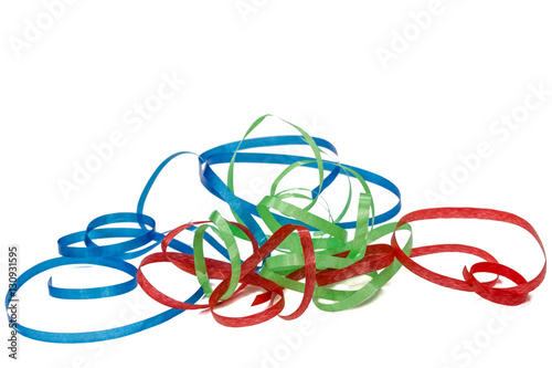 Multicolored streamer, isolated on white background