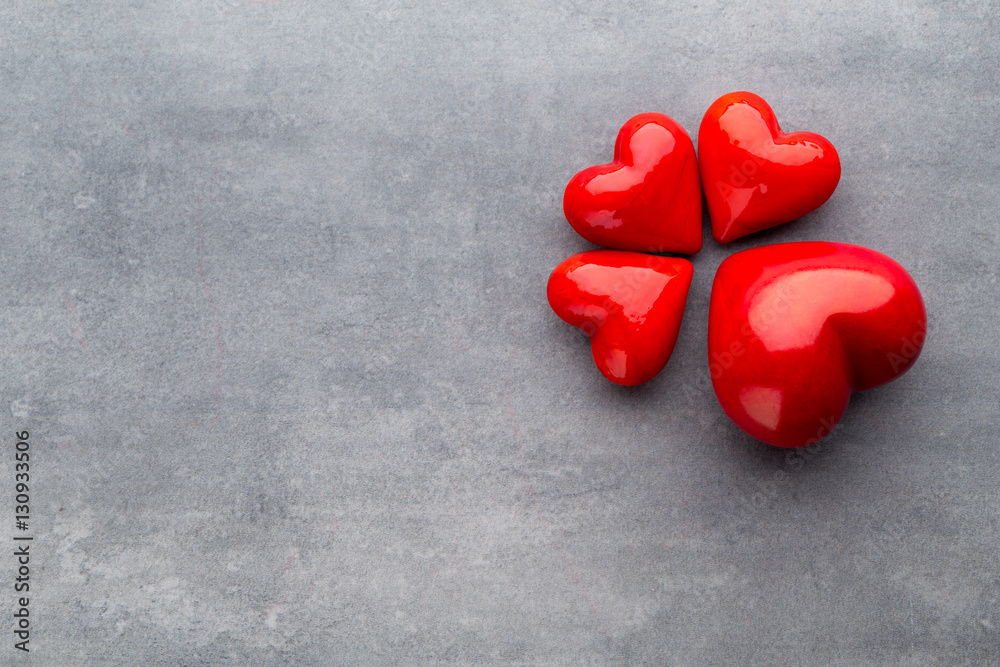 Red heart on the gray background. Red heart on the gray background.