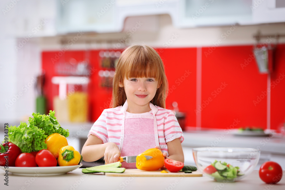 Little girl cooking in the kitchen Little girl cooking in the kitchen