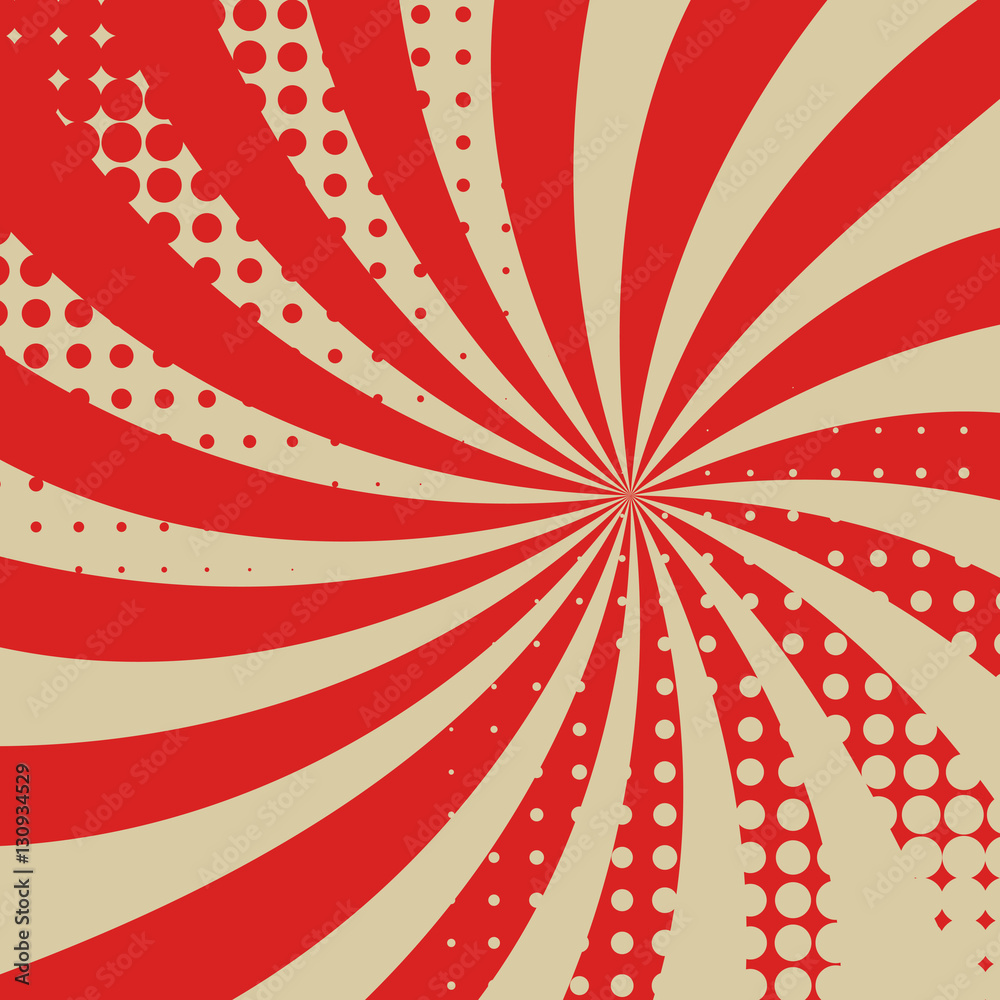 Fototapeta premium red halftone background pop art