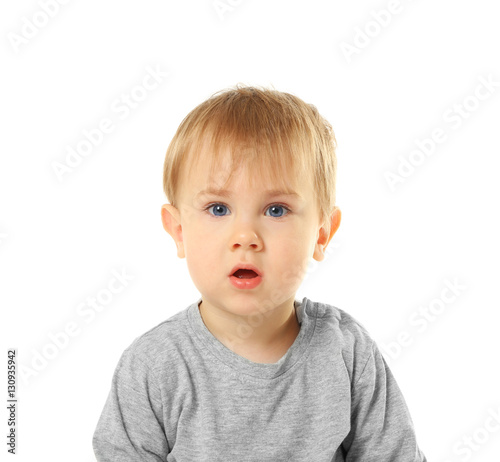 Adorable little boy isolate...