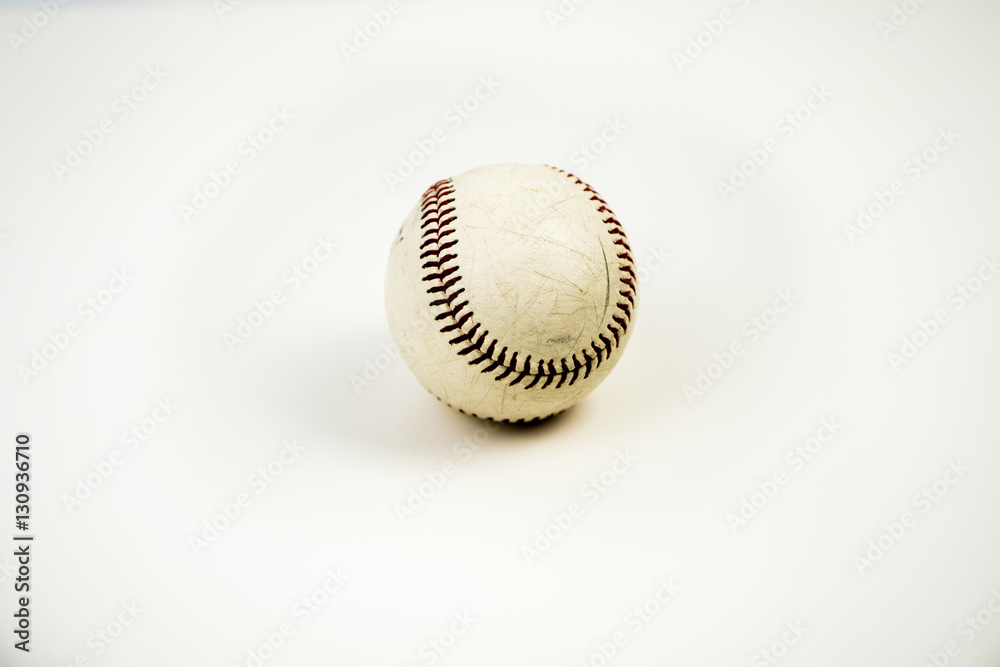 Old Baseball on white background Old Baseball on white background