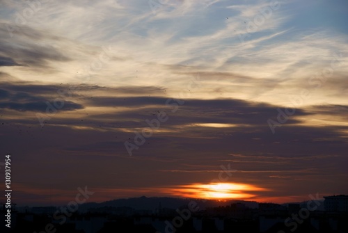 multicolor sky and sunset